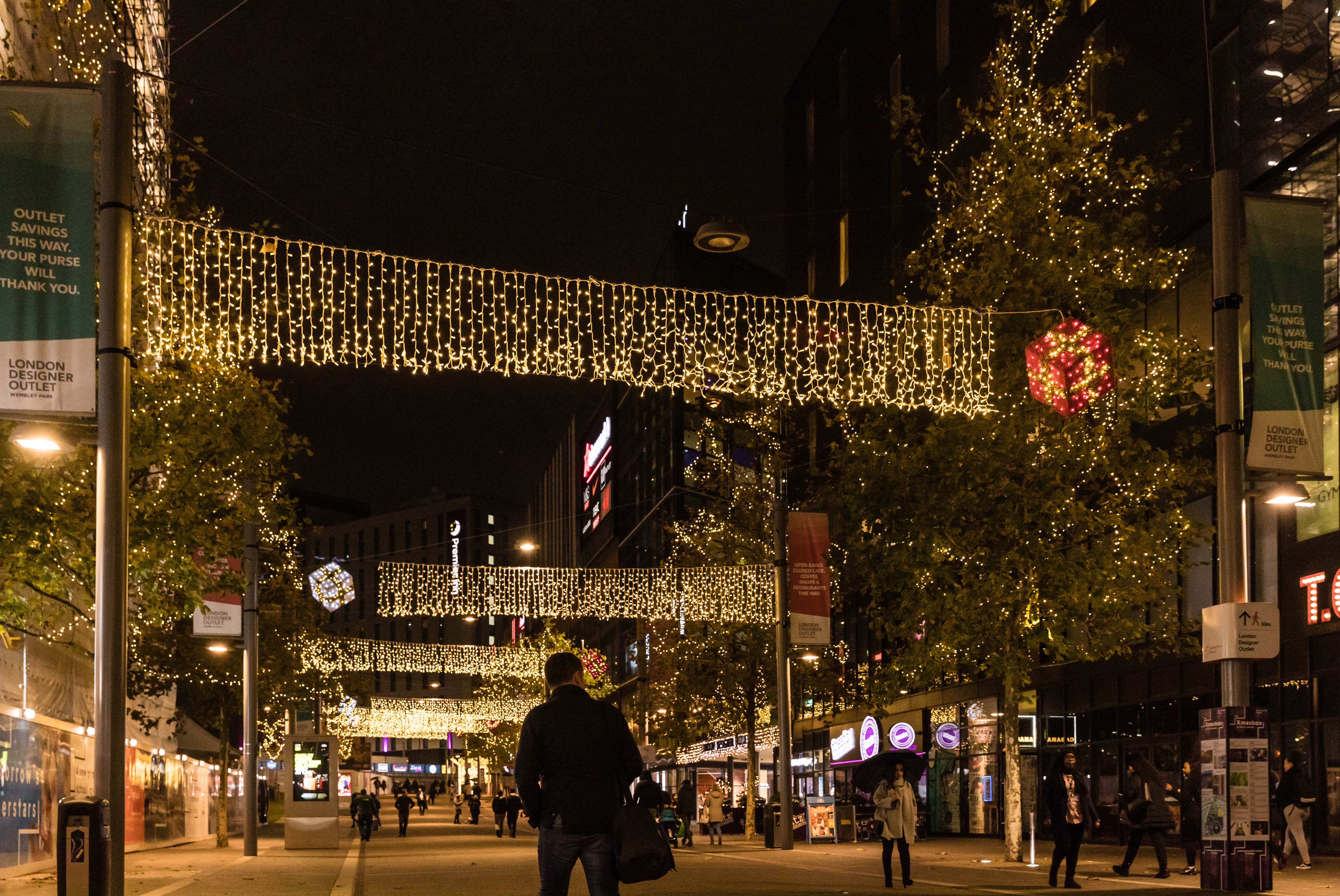 Wembley park at night