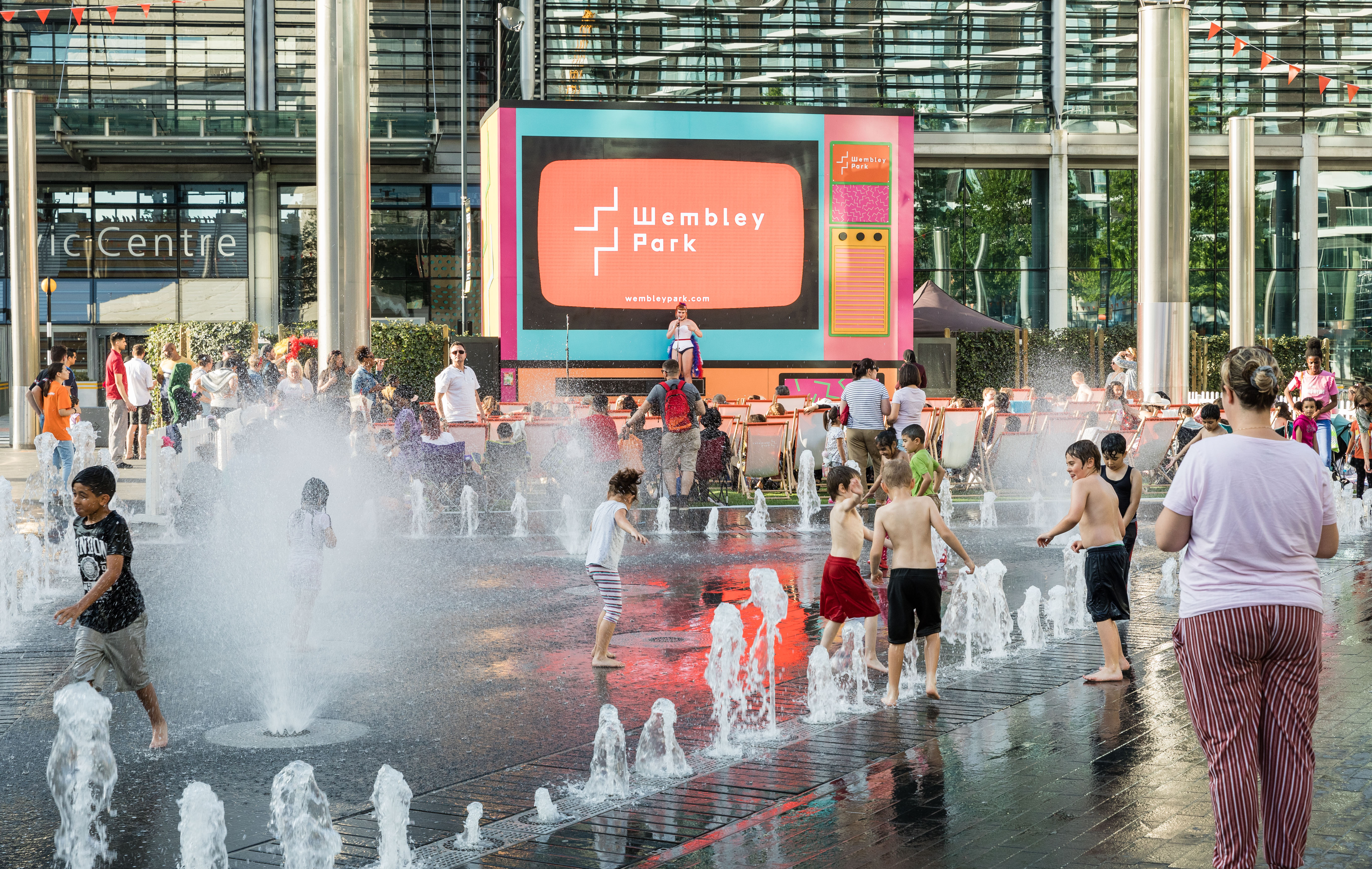 Fountains in Wembley Park 