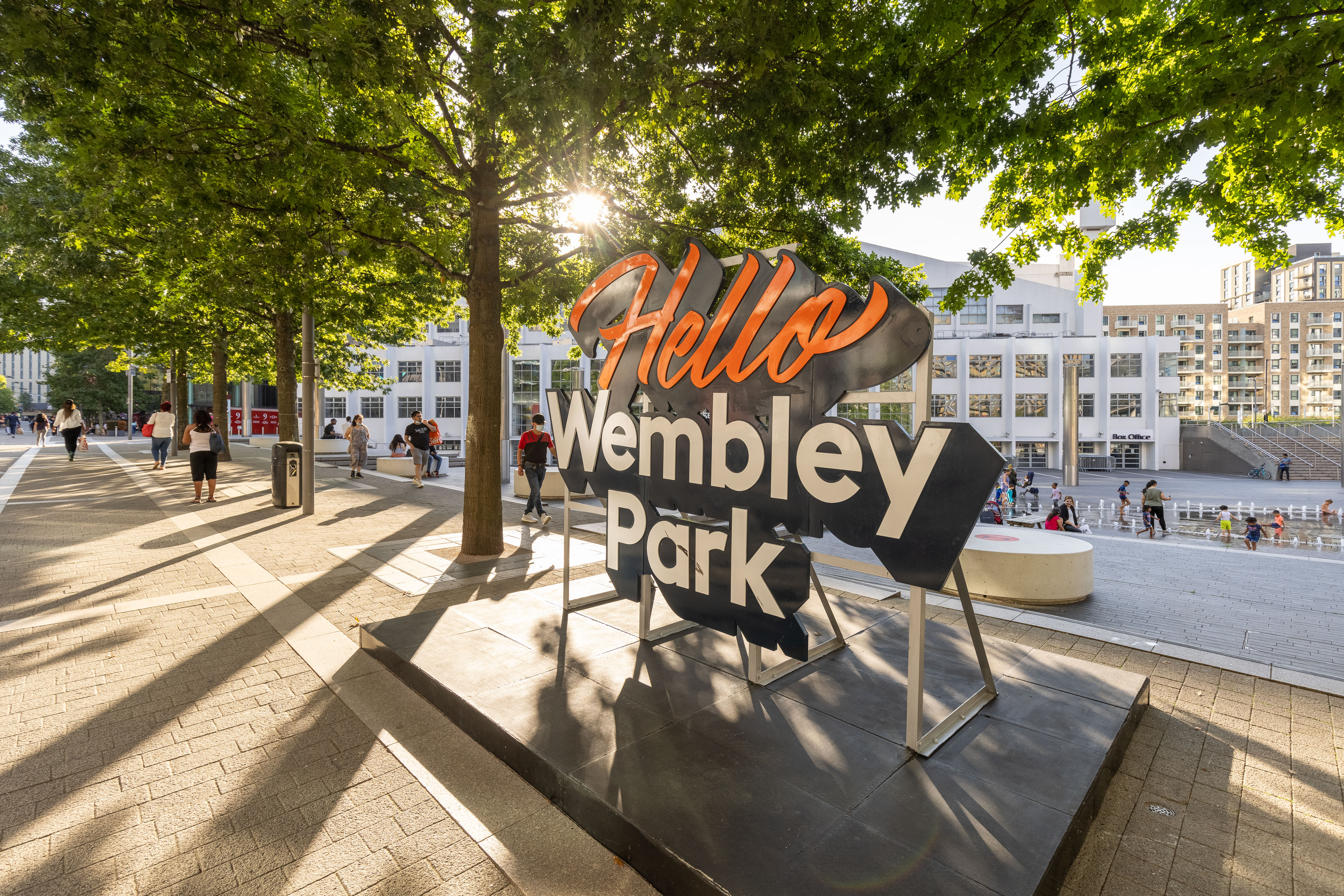 Wembley Park sign in the sun