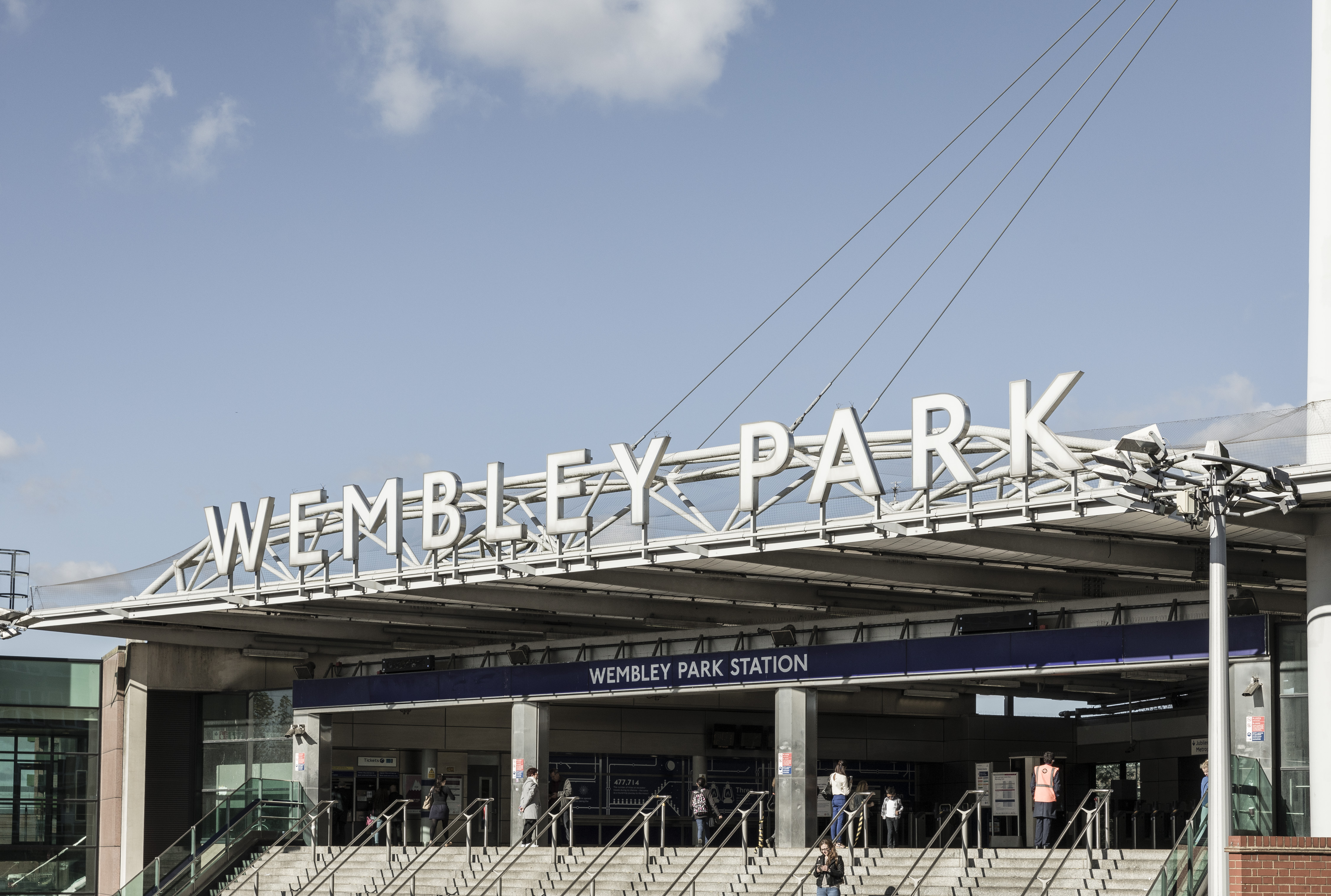 Wembley park station with stairs 