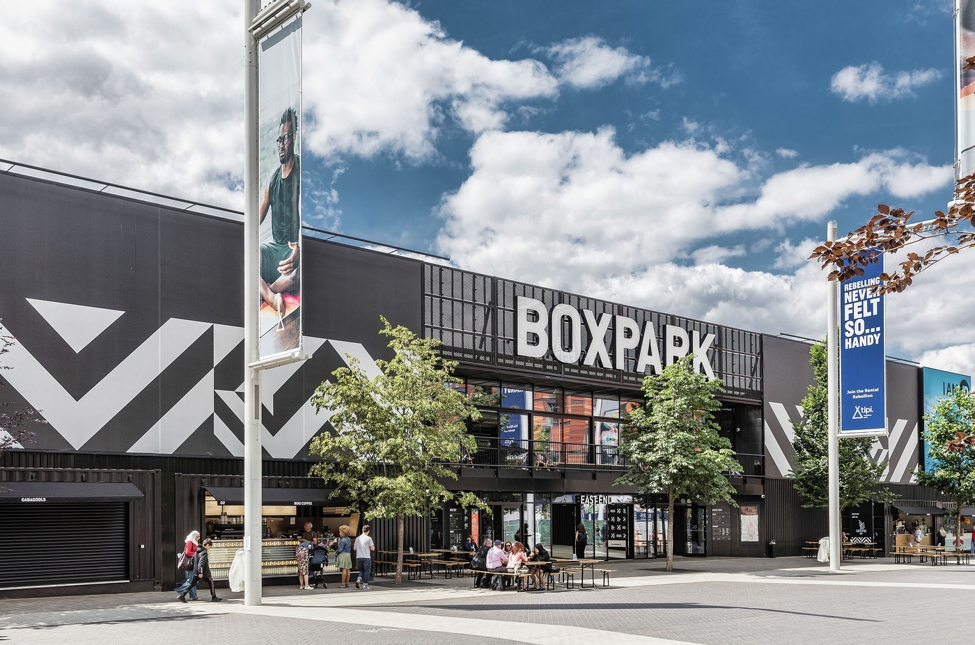 External shot of Boxpark Wembley