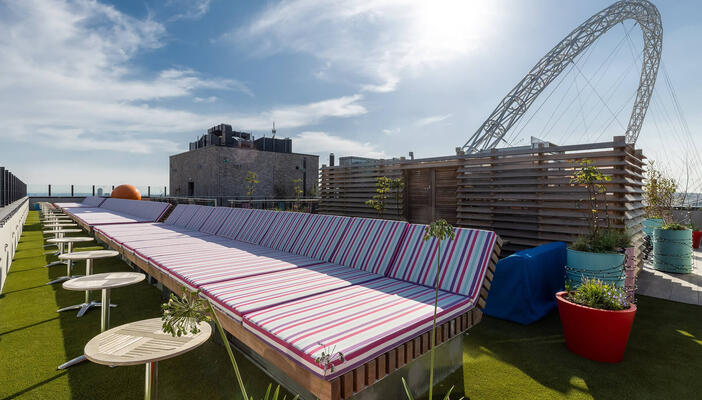 The Robinson's roof terrace