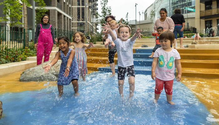 Kids’ splash park at Union Park