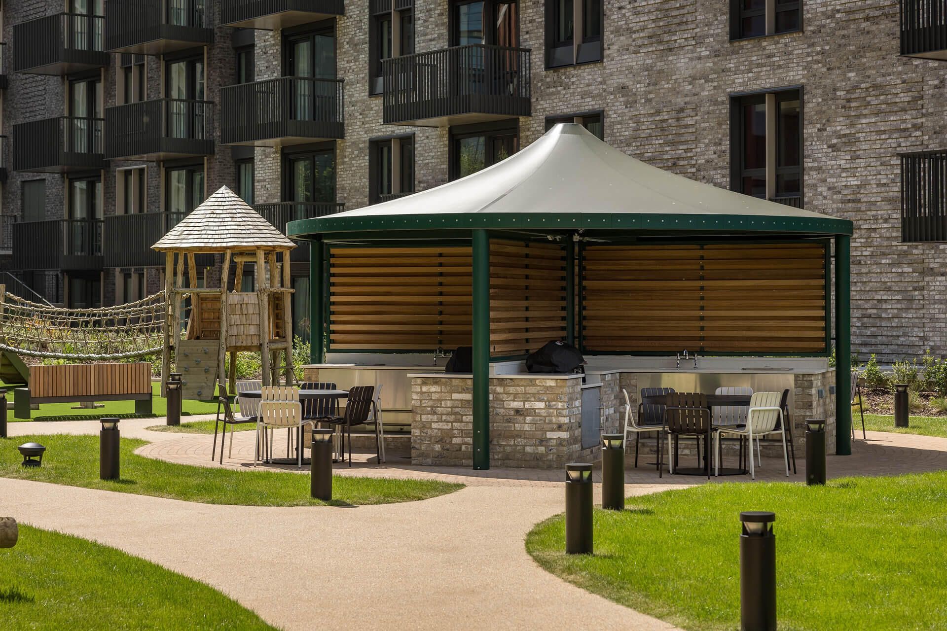 BBQ & play area at Repton Gardens