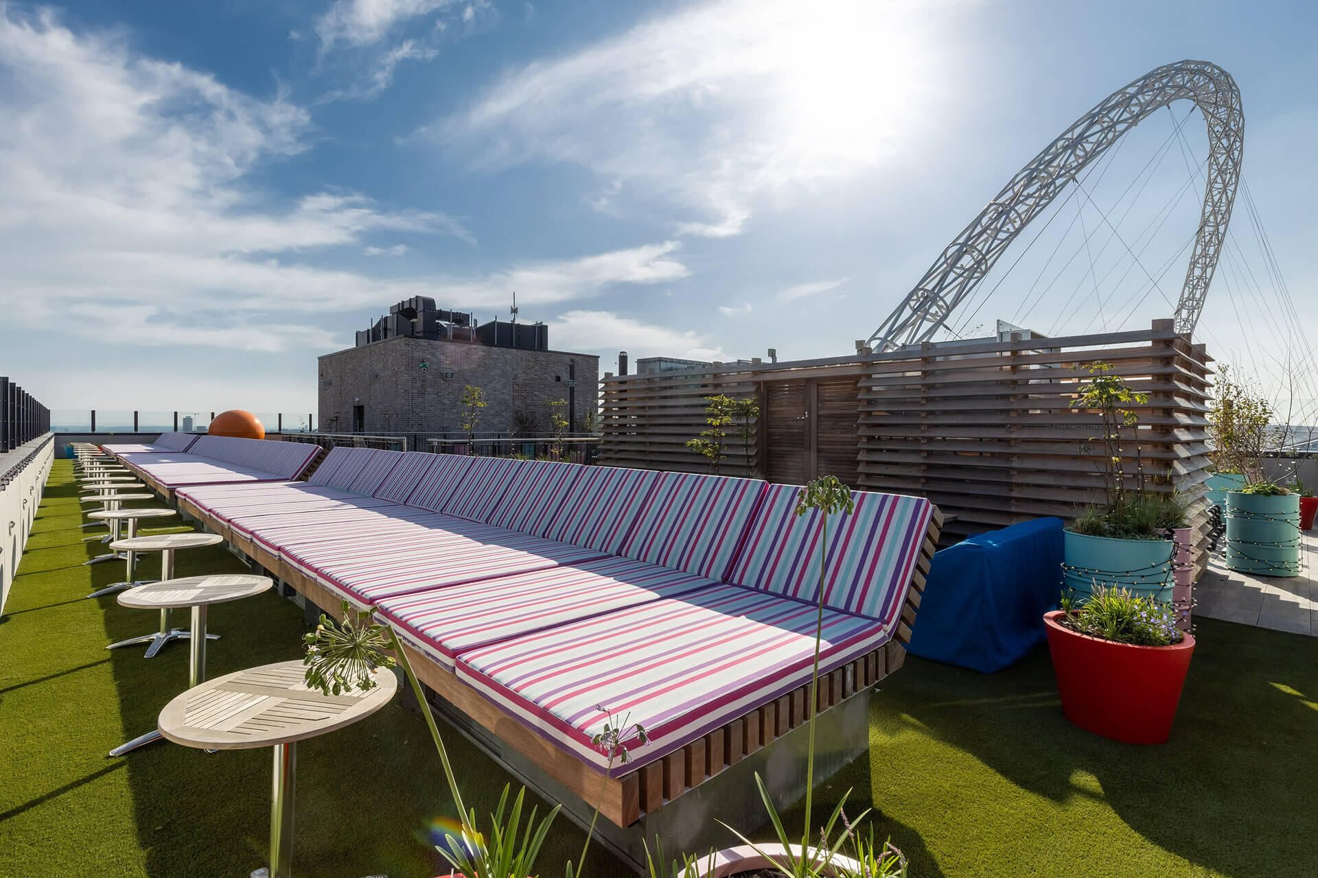 The Robinson's roof terrace