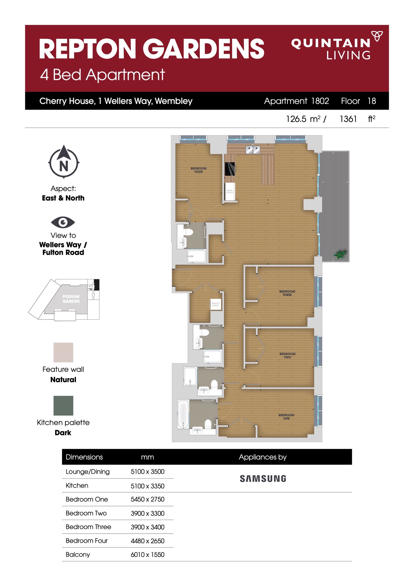 Rent apartment in Wembley at Repton Gardens Quintain Living